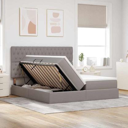 Letto con contenitore LED e materasso Tortora 200 x 200 cm
