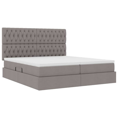 Letto con contenitore LED e materasso Tortora 200 x 200 cm