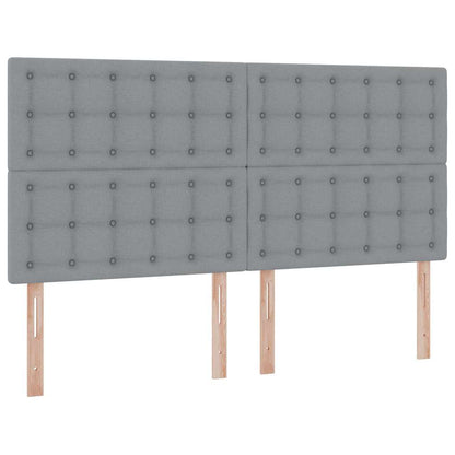 Letto con contenitore LED e materasso Grigio Chiaro