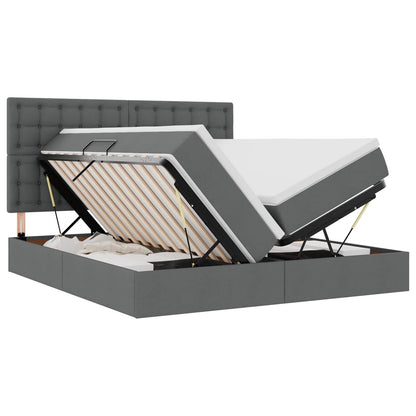 Letto con contenitore LED e materasso Grigio Scuro 180 x 200 cm