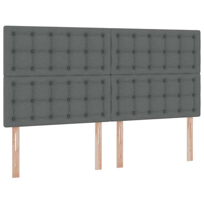 Letto con contenitore LED e materasso Grigio Scuro 180 x 200 cm