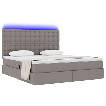 Letto con contenitore LED e materasso Tortora 180 x 200 cm