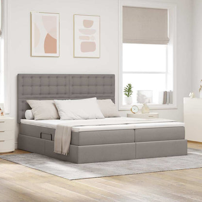 Letto con contenitore LED e materasso Tortora 200 x 200 cm
