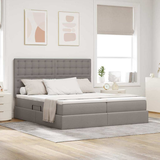 Letto con contenitore LED e materasso Tortora 200 x 200 cm