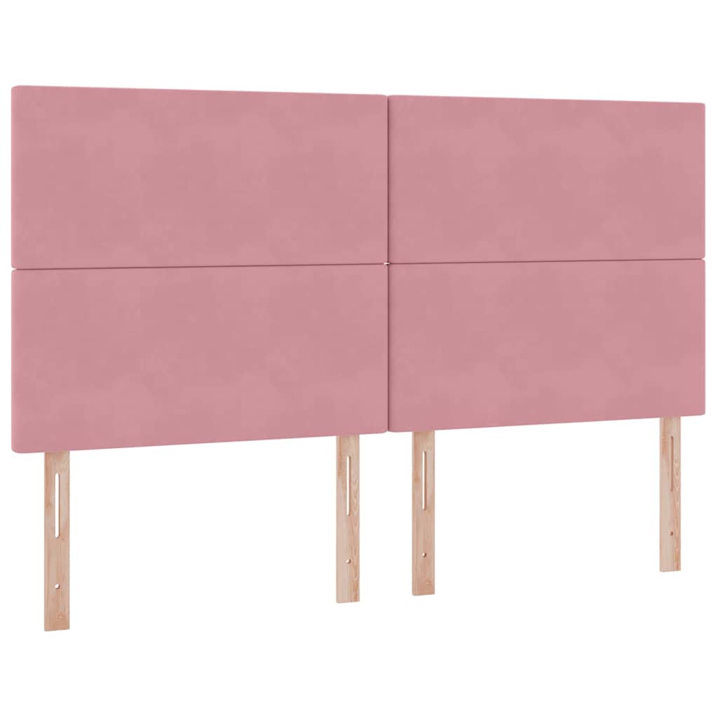 Letto con contenitore LED e materasso Rosa 200 x 200 cm Velluto