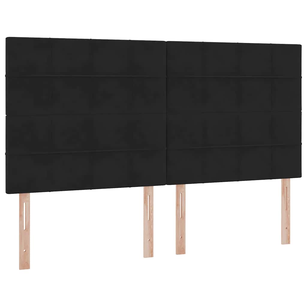 Letto con contenitore LED e materasso Nero 180 x 200 cm Velluto