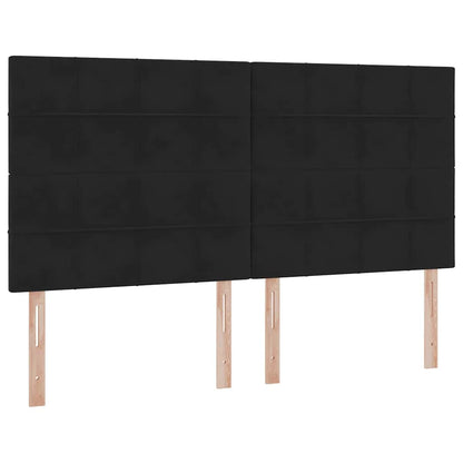 Letto con contenitore LED e materasso Nero 180 x 200 cm Velluto