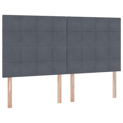 Letto con contenitore LED e materasso Grigio Scuro 200 x 200 cm