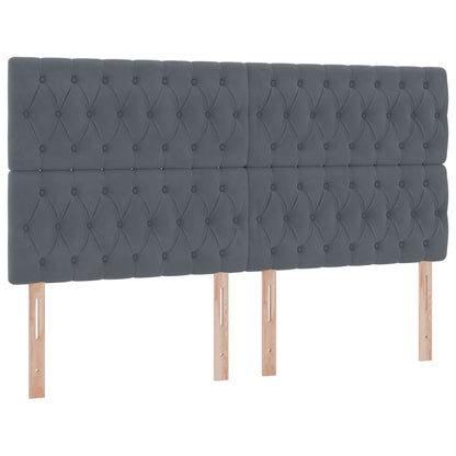 Letto con contenitore LED e materasso Grigio Scuro 180 x 200 cm