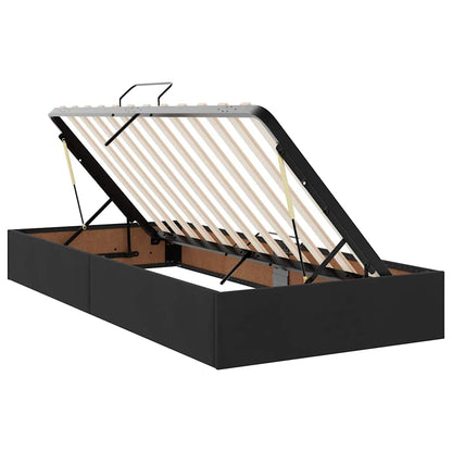 Letto con contenitore LED e materasso Nero 200 x 200 cm Velluto