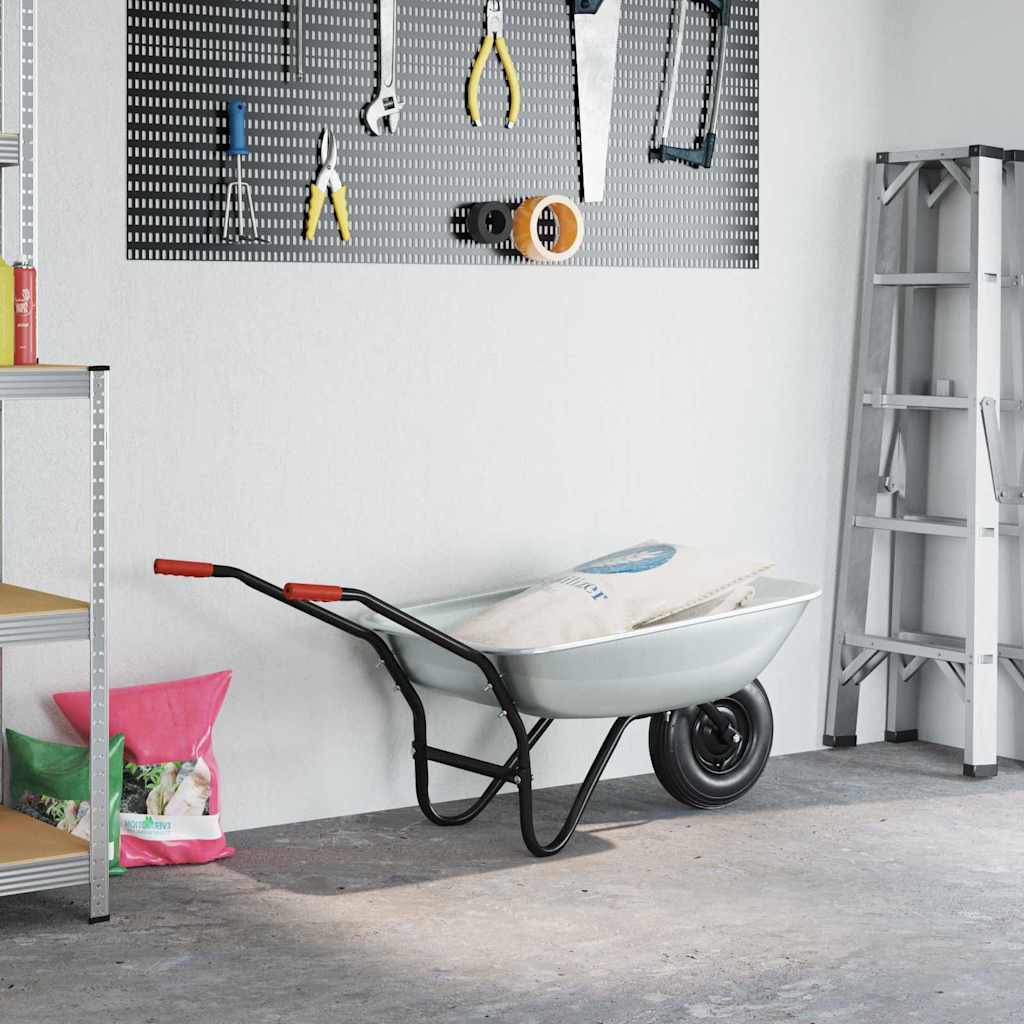 Carriole Argento e Nero 133 x 62,5 x 58 cm Acciaio | homemem39