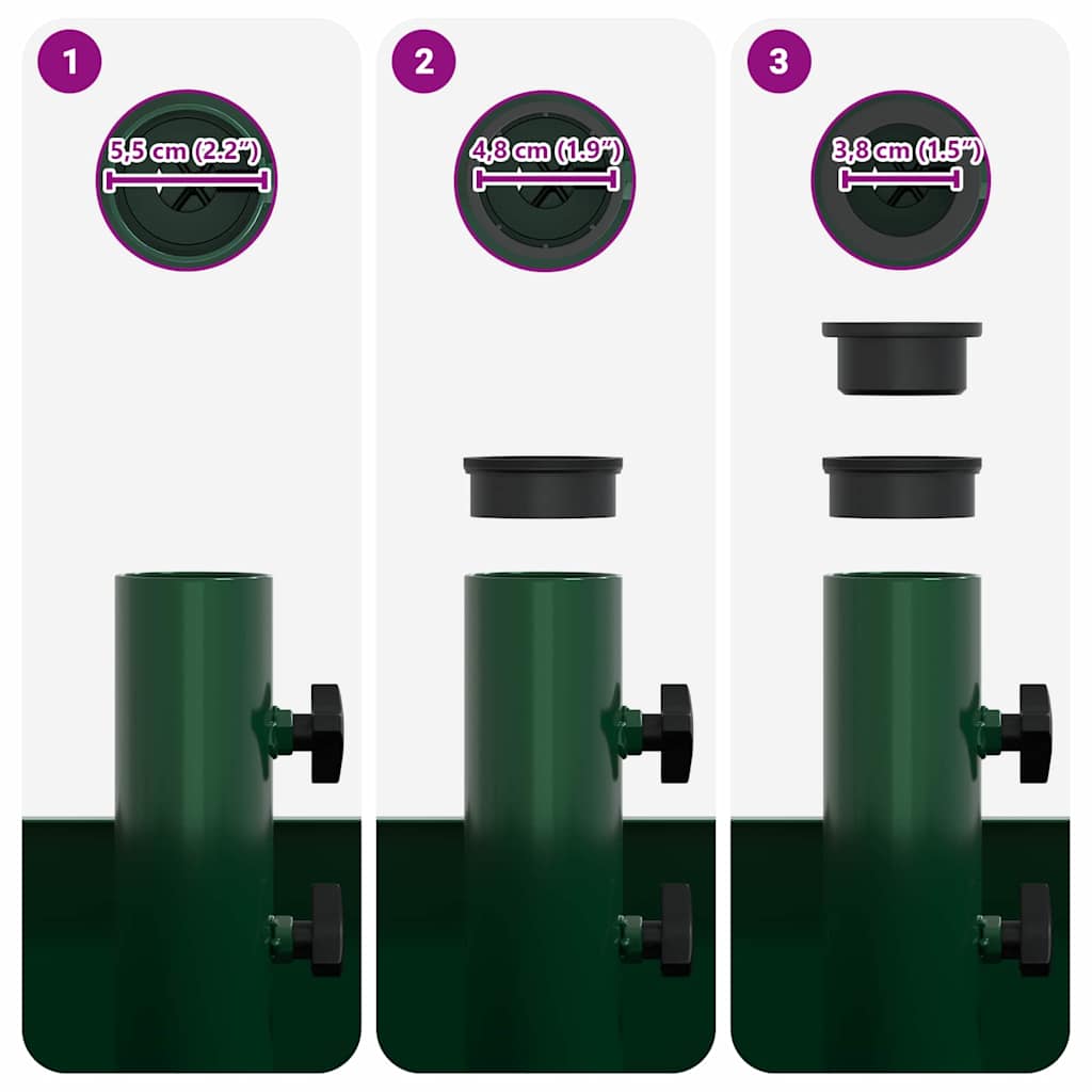 Base per Parasol con Vaso Verde 45 x 45 x 45 cm Acciaio