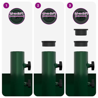 Base per Parasol con Vaso Verde 45 x 45 x 45 cm Acciaio