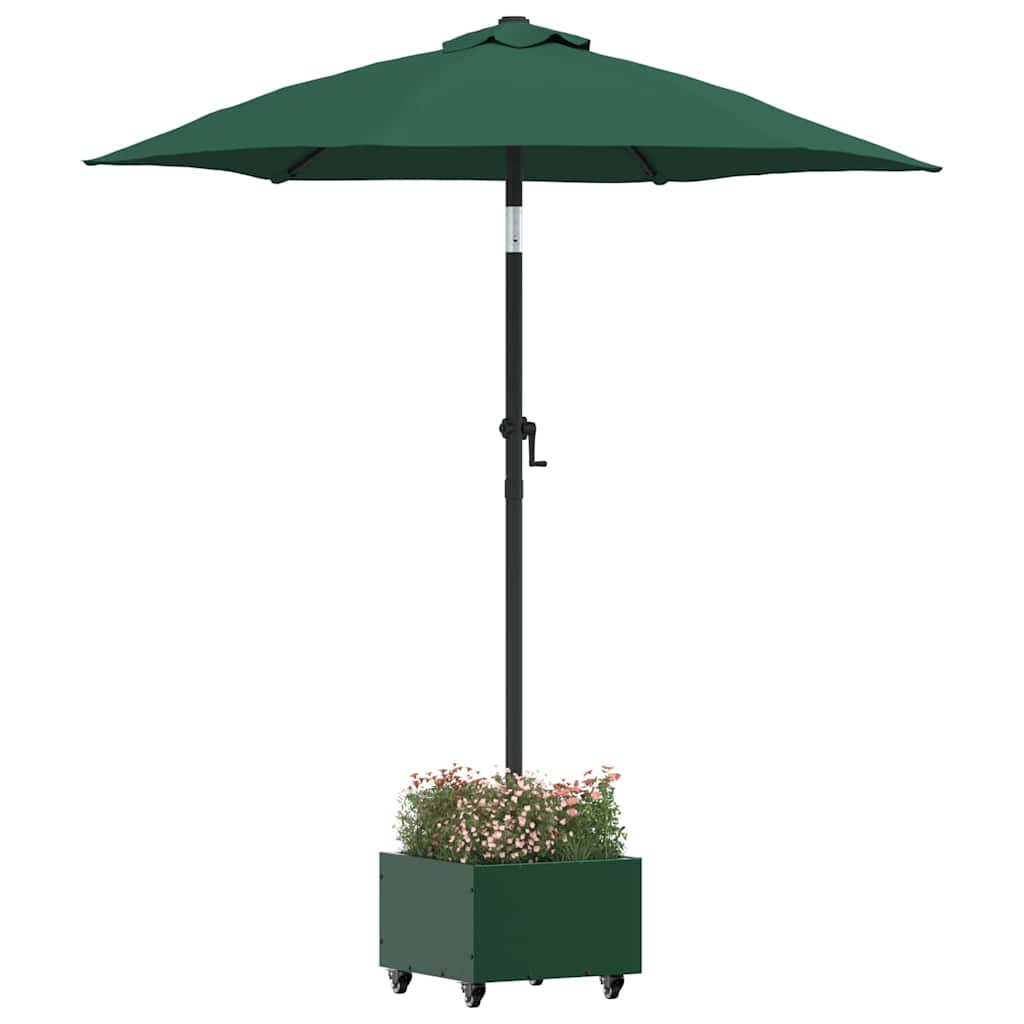 Base per Parasol con Vaso Verde 45 x 45 x 45 cm Acciaio