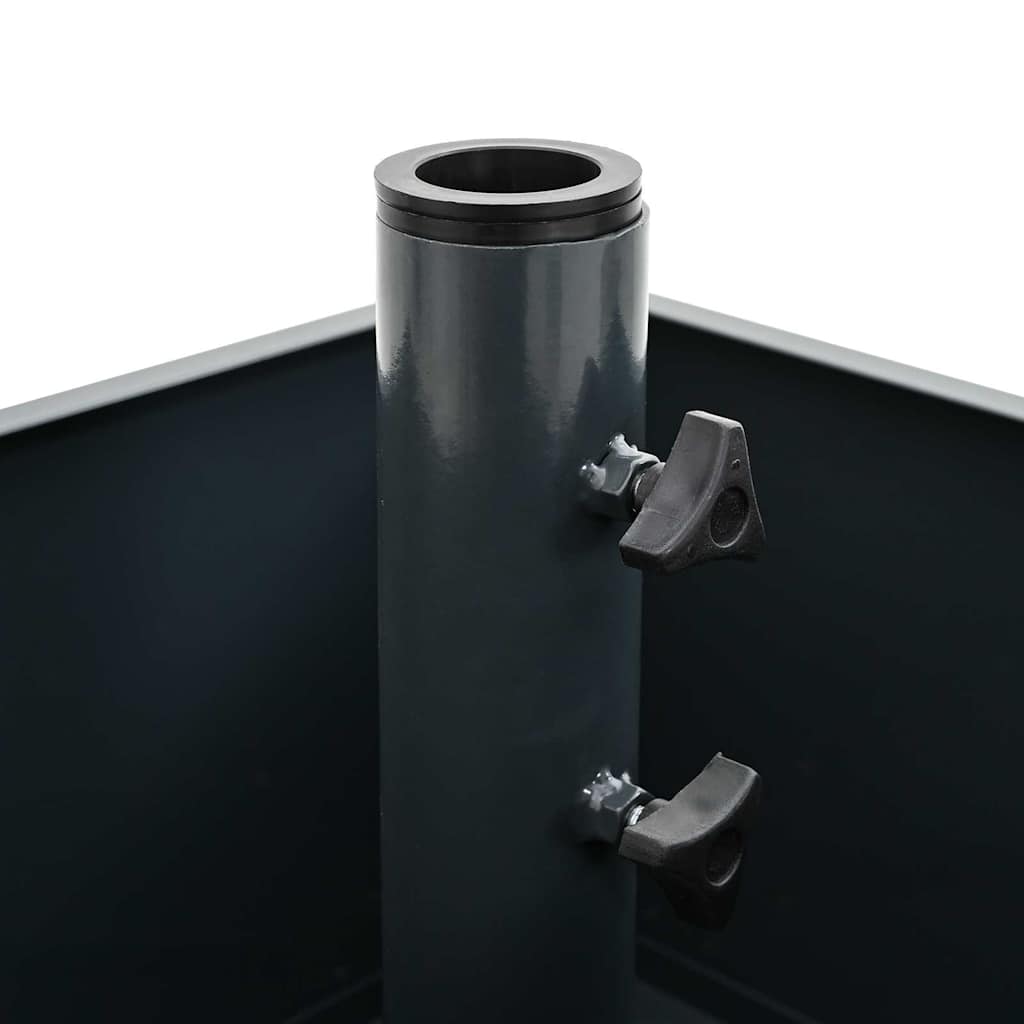 Base per Parasol con Vaso Antracite 45 x 45 x 45 cm Acciaio