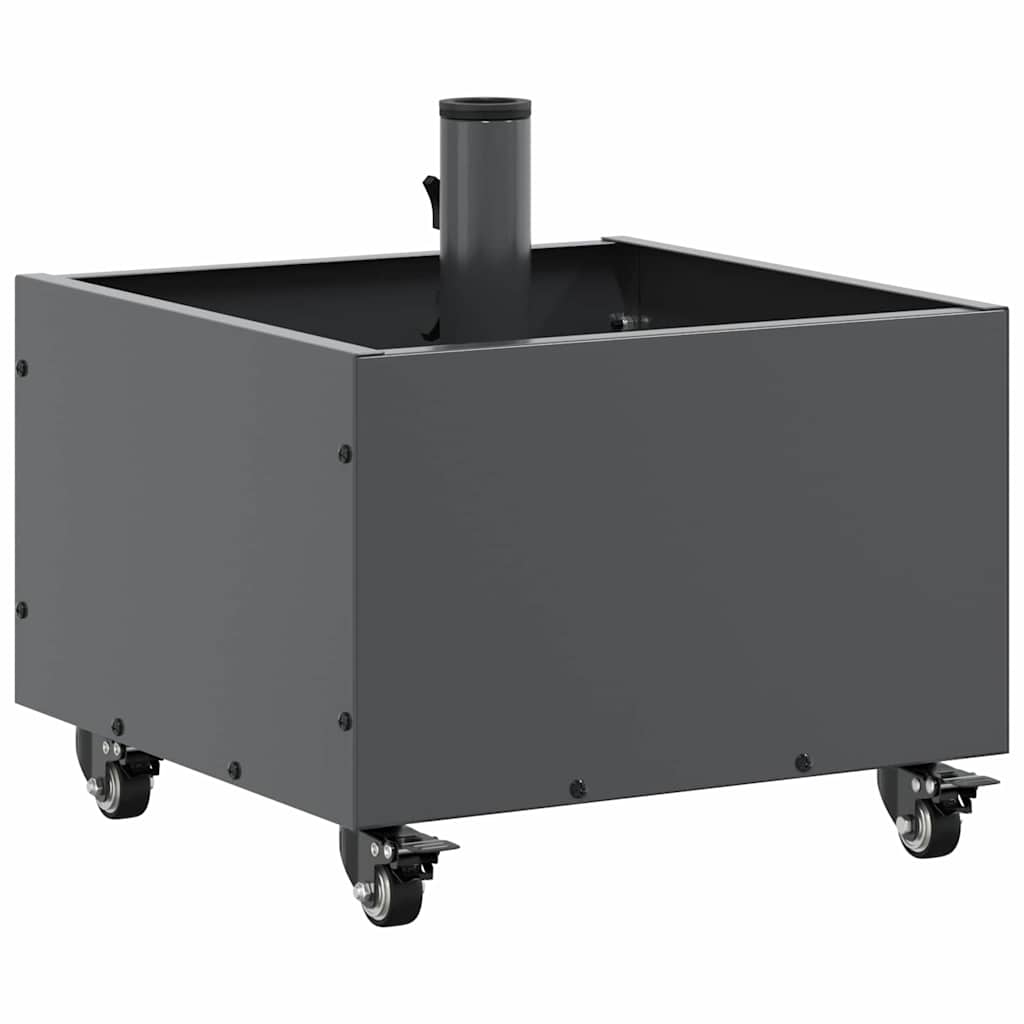 Base per Parasol con Vaso Antracite 45 x 45 x 45 cm Acciaio