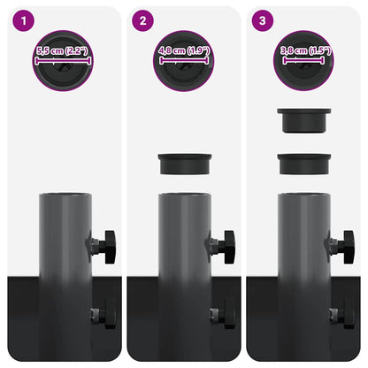 Base per Parasol con Vaso Antracite 45 x 45 x 45 cm Acciaio