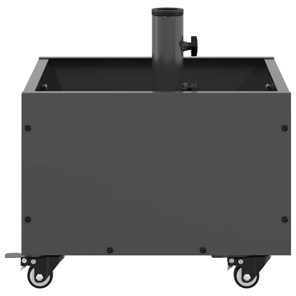 Base per Parasol con Vaso Antracite 45 x 45 x 45 cm Acciaio