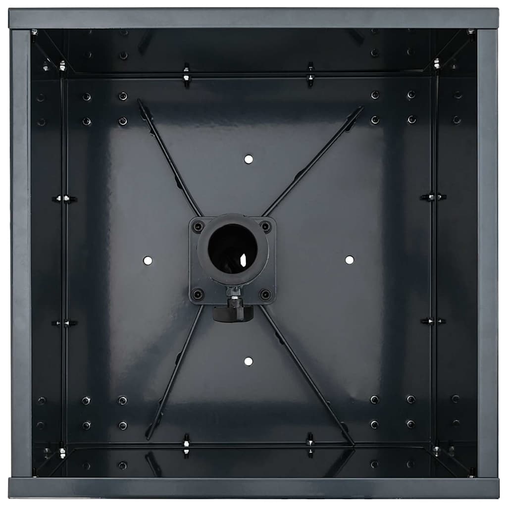 Base per Parasol con Vaso Antracite 45 x 45 x 45 cm Acciaio