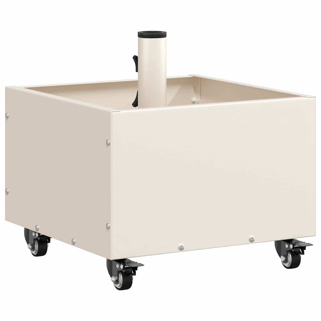 Base per Parasol con Vaso Bianco 45 x 45 x 45 cm Acciaio