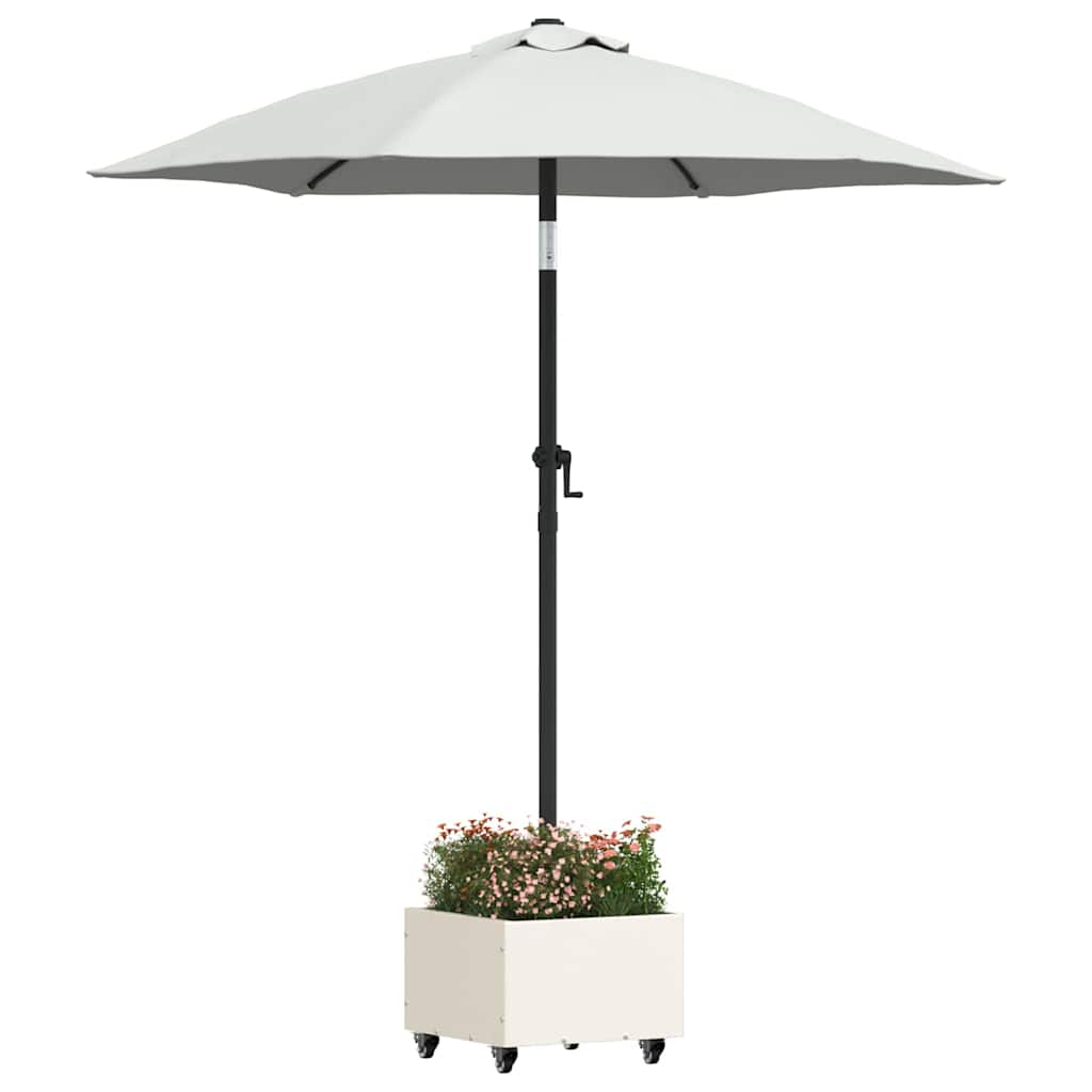 Base per Parasol con Vaso Bianco 45 x 45 x 45 cm Acciaio