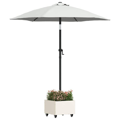 Base per Parasol con Vaso Bianco 45 x 45 x 45 cm Acciaio
