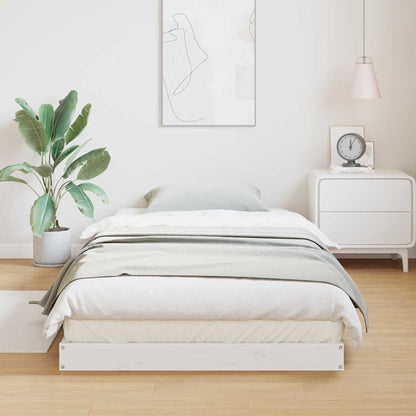 Struttura letto a terra Bianco 80 x 210 cm Pino massello