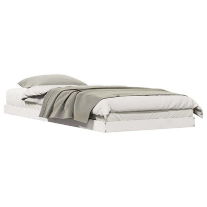 Struttura letto a terra Bianco 80 x 210 cm Pino massello