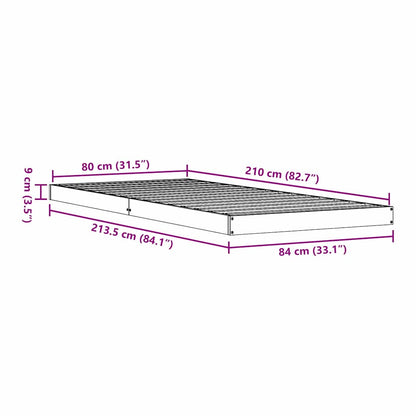 Struttura letto a terra Bianco 80 x 210 cm Pino massello | homemem39