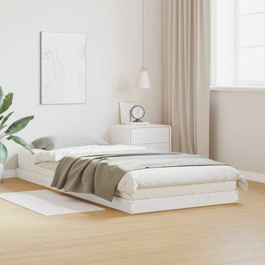 Struttura letto a terra Bianco 213.5 x 104 x 9 cm Pino massello