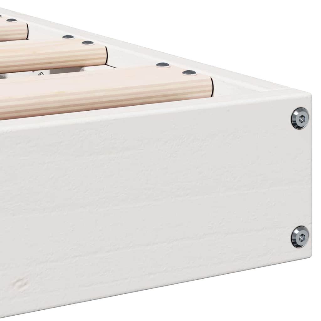 Struttura letto a terra Bianco 213,5 x 184 x 9 cm Pino massello | homemem39