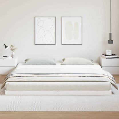 Struttura letto a terra Bianco 213,5 x 184 x 9 cm Pino massello