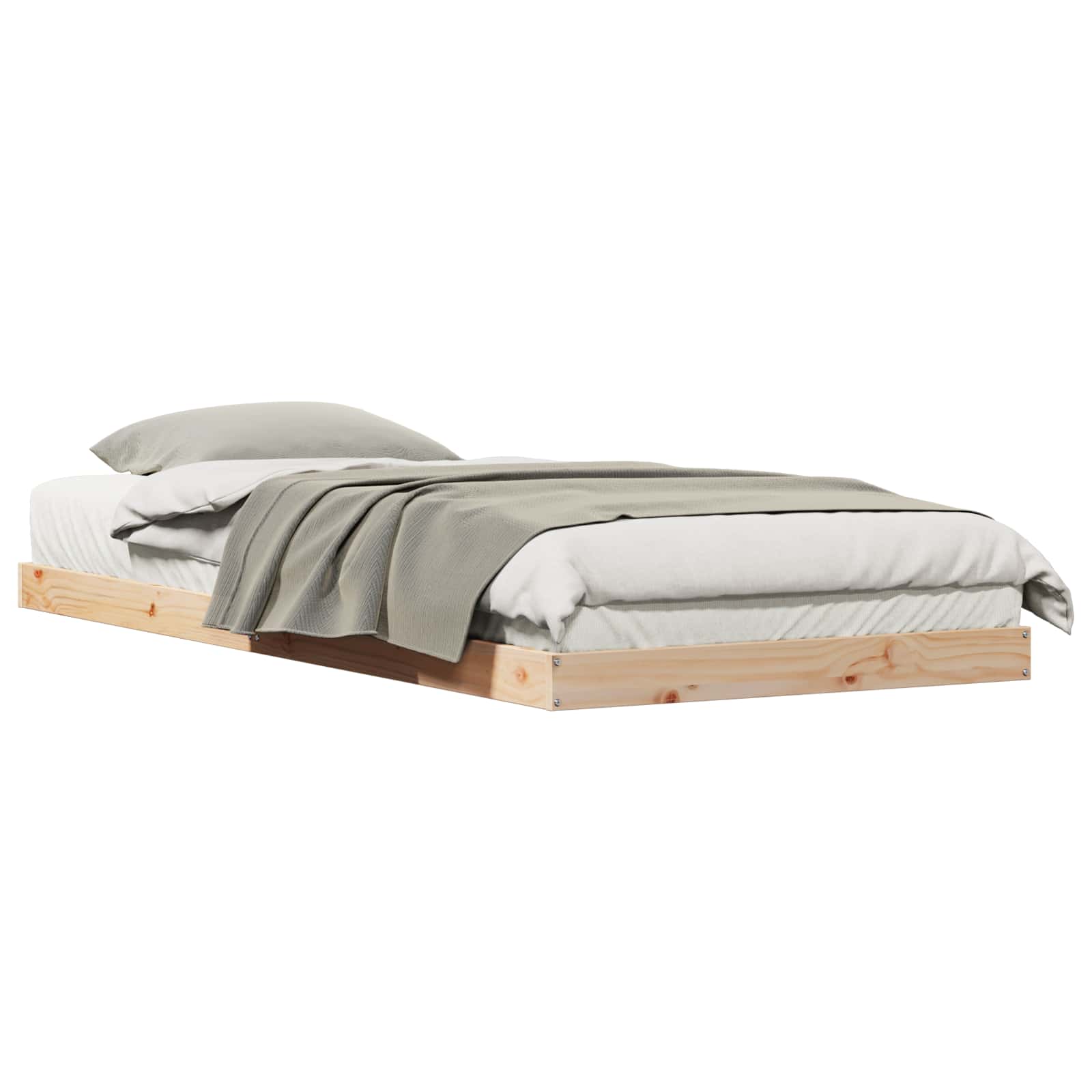 Struttura letto a terra Naturale 80 x 220 cm Pino massello | homemem39