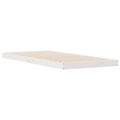 Struttura letto a terra Bianco 80 x 220 cm Pino massello | homemem39
