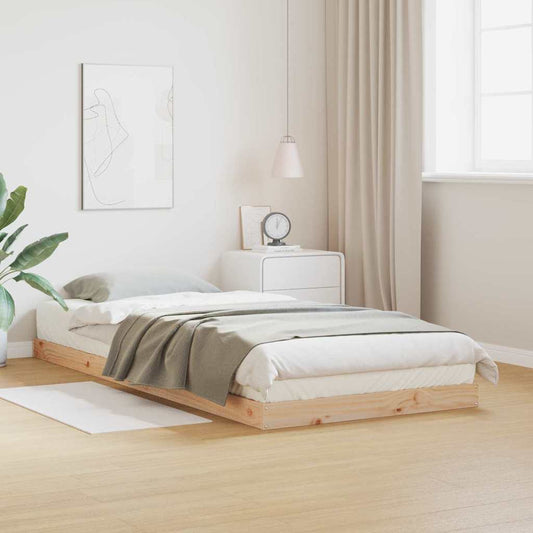 Struttura letto a terra Naturale 90 x 220 cm Pino massello | homemem39