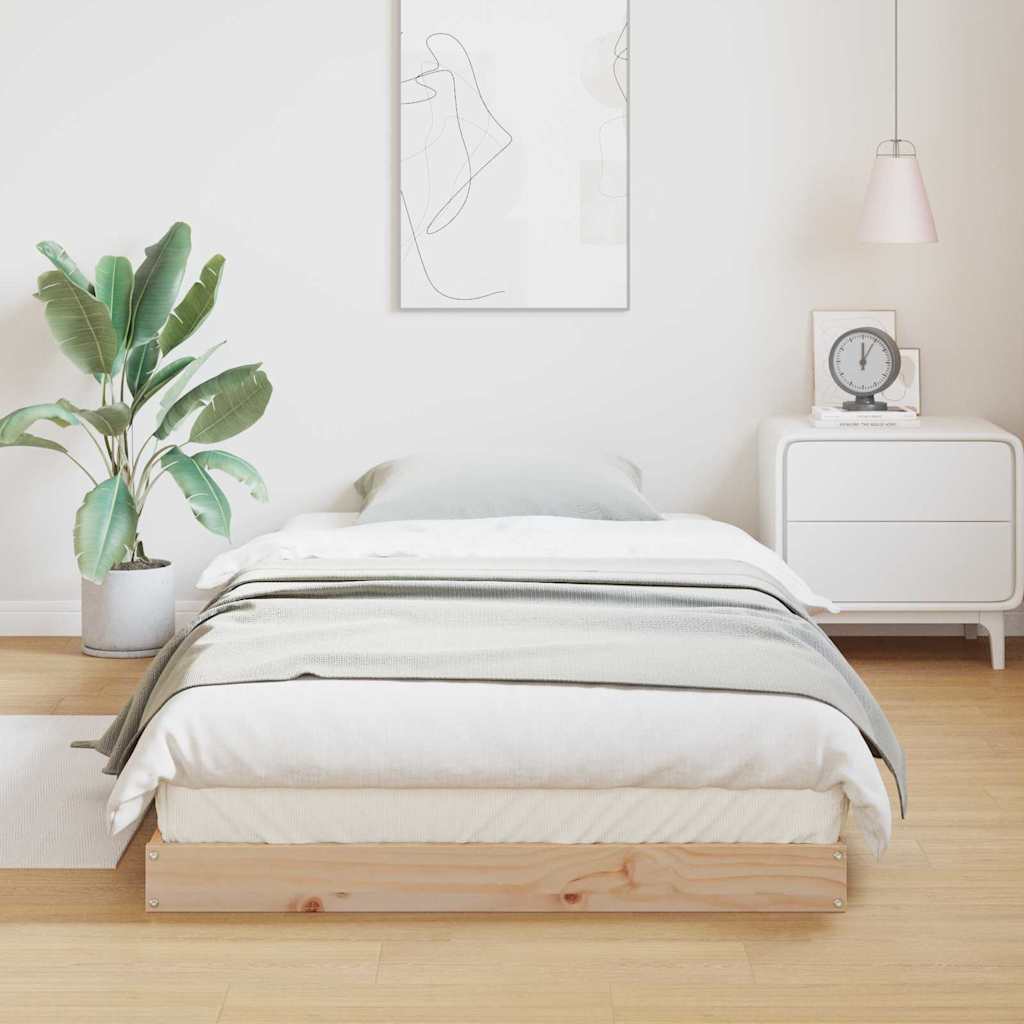 Struttura letto a terra Naturale 100 x 220 cm Pino massello | homemem39