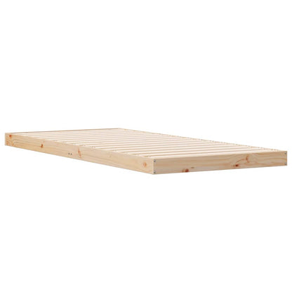 Struttura letto a terra Naturale 100 x 220 cm Pino massello | homemem39