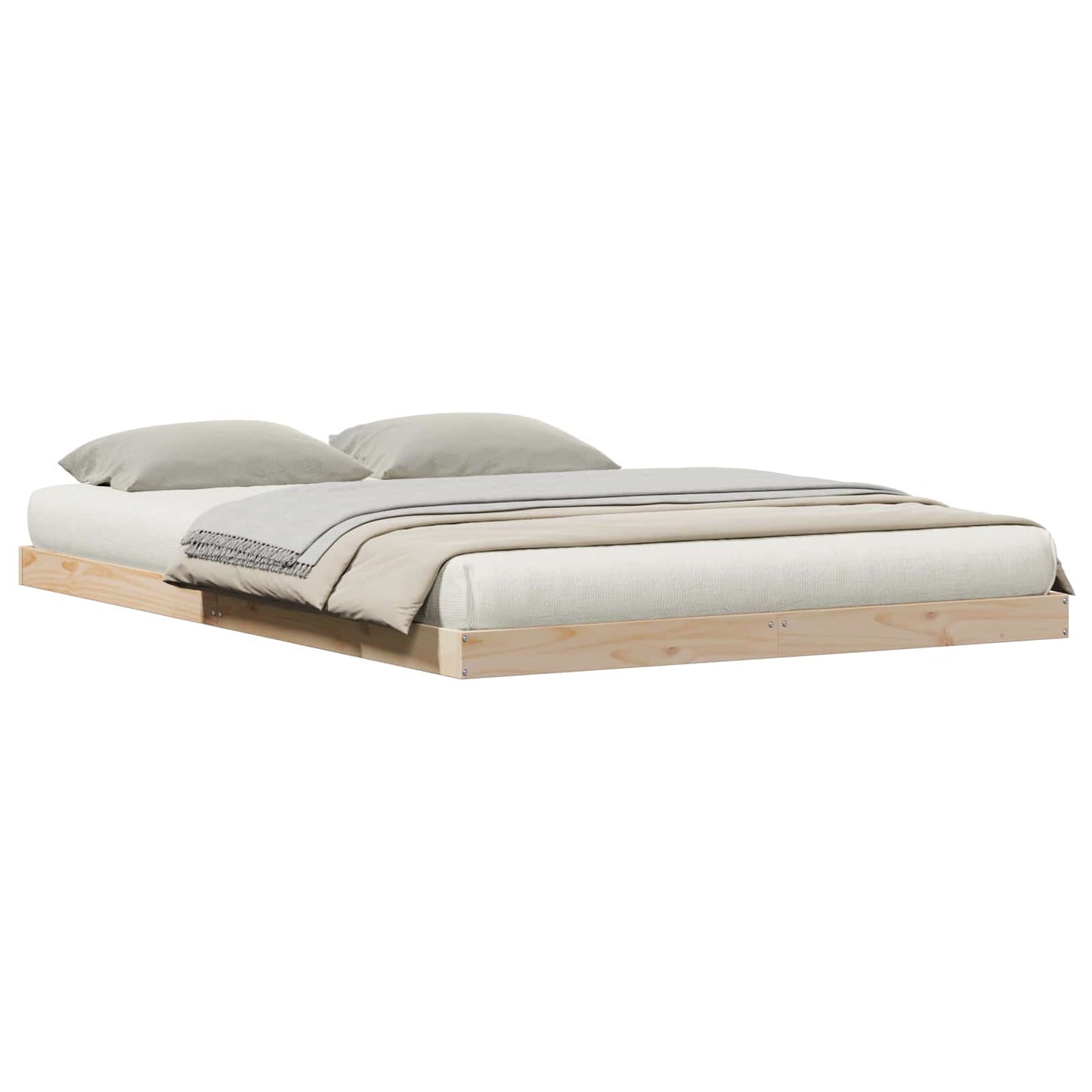 Struttura letto a terra Naturale 140 x 220 cm Pino massello | homemem39