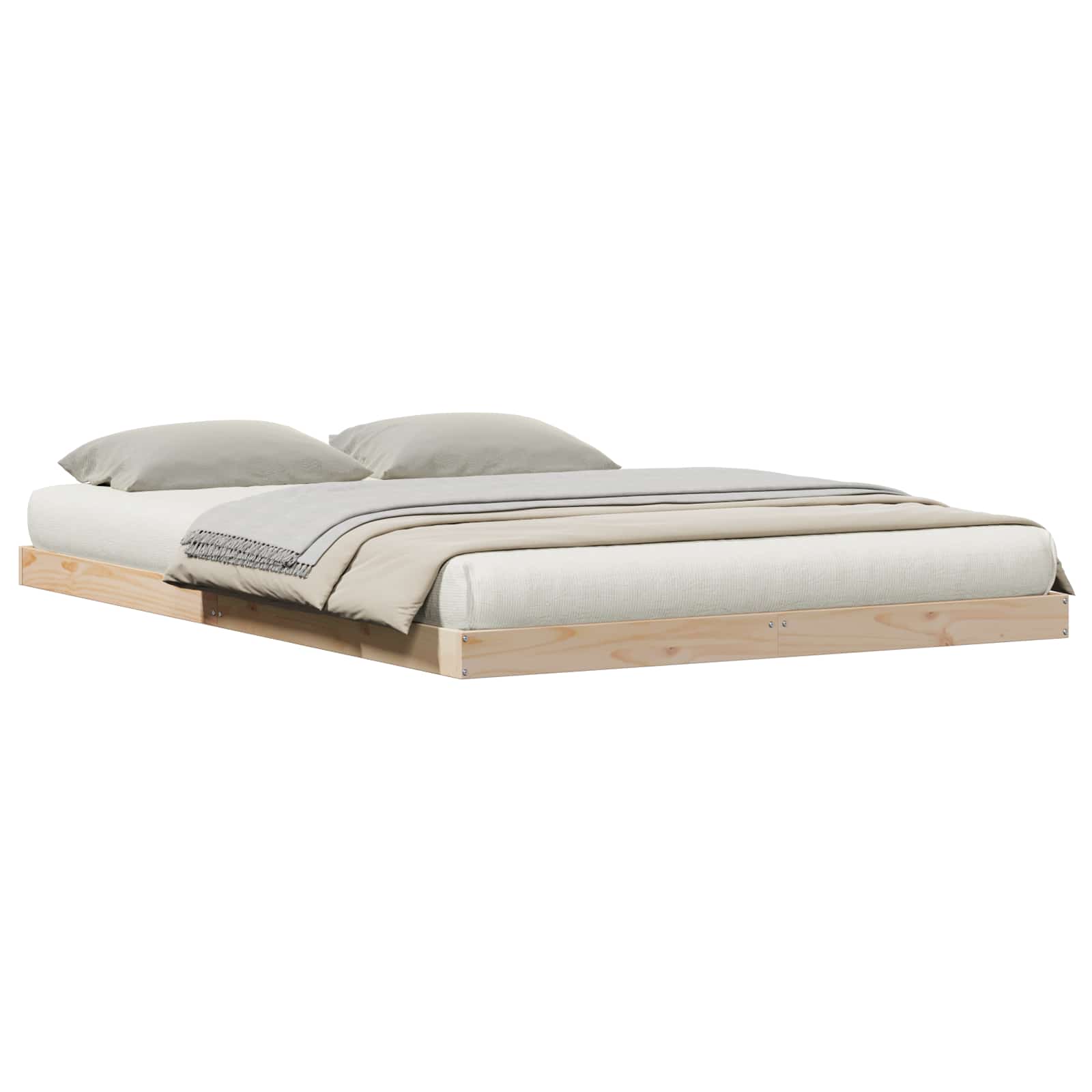 Struttura letto a terra Naturale 140 x 220 cm Pino massello | homemem39