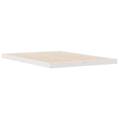 Struttura letto a terra Bianco 140 x 220 cm Pino massello | homemem39