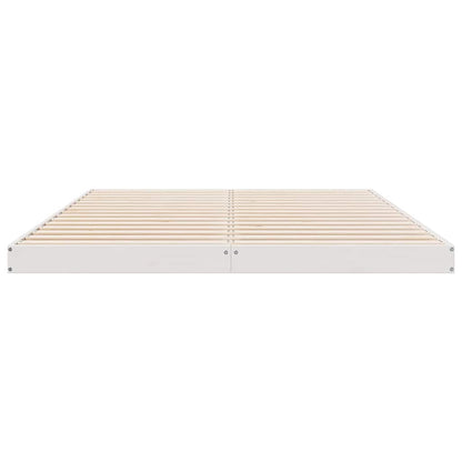 Struttura letto a terra Bianco 140 x 220 cm Pino massello | homemem39