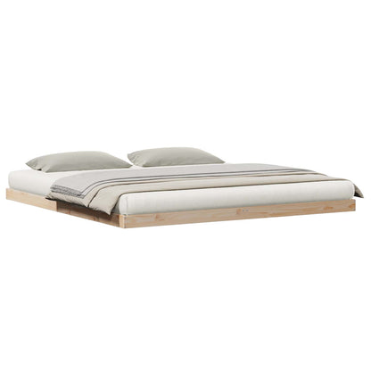 Struttura letto a terra Naturale 180 x 220 cm Pino massello | homemem39
