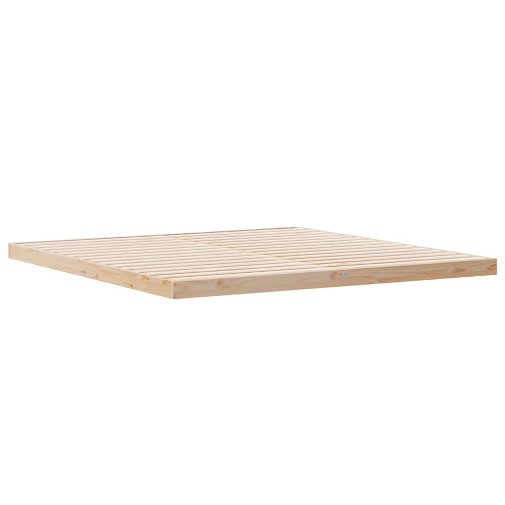 Struttura letto a terra Naturale 180 x 220 cm Pino massello | homemem39