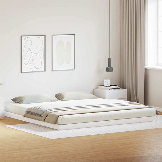 Struttura letto a terra Bianco 180 x 220 cm Pino massello | homemem39