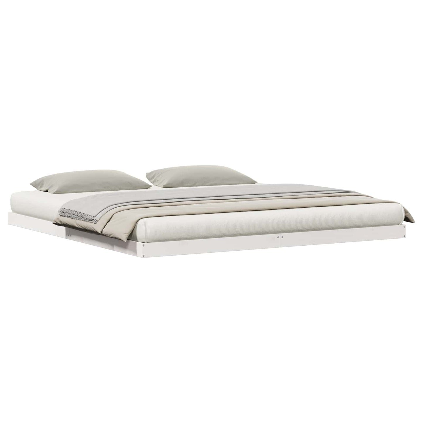 Struttura letto a terra Bianco 180 x 220 cm Pino massello | homemem39