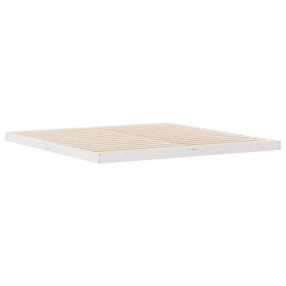 Struttura letto a terra Bianco 180 x 220 cm Pino massello | homemem39