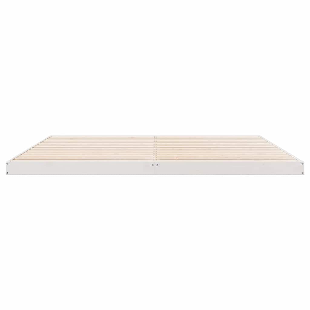 Struttura letto a terra Bianco 180 x 220 cm Pino massello | homemem39