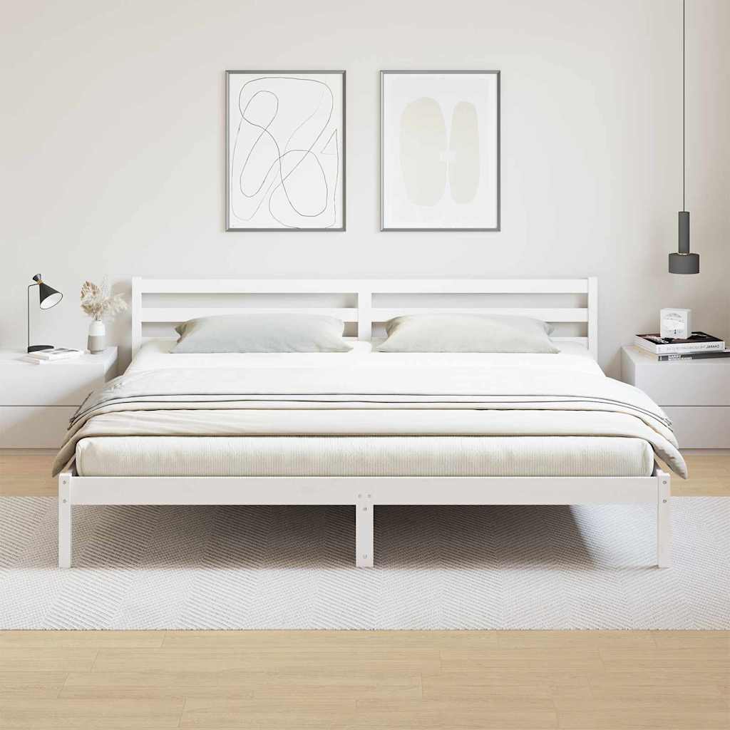 Struttura del letto con testiera Bianco 215,5 x 205,5 x 69,5 cm | homemem39