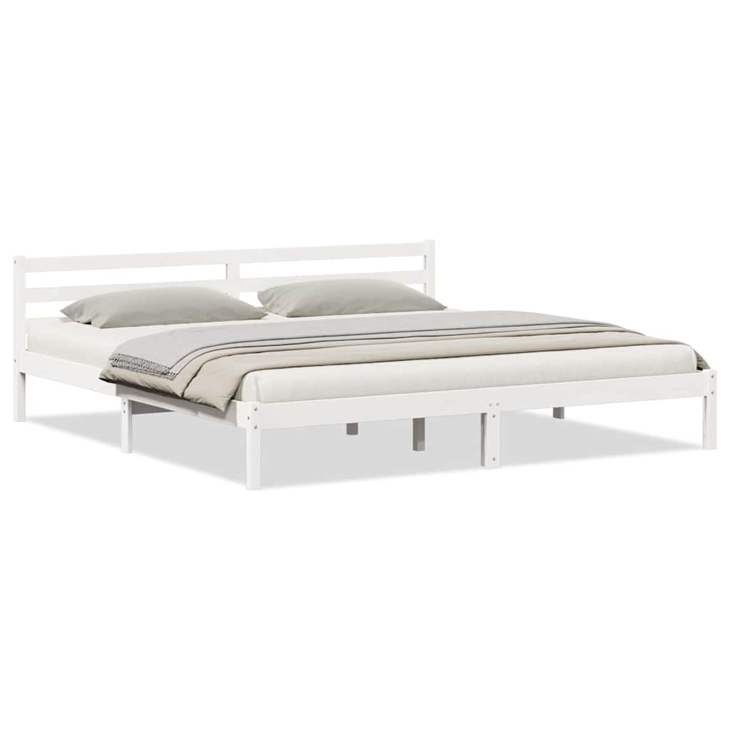 Struttura del letto con testiera Bianco 215,5 x 205,5 x 69,5 cm | homemem39