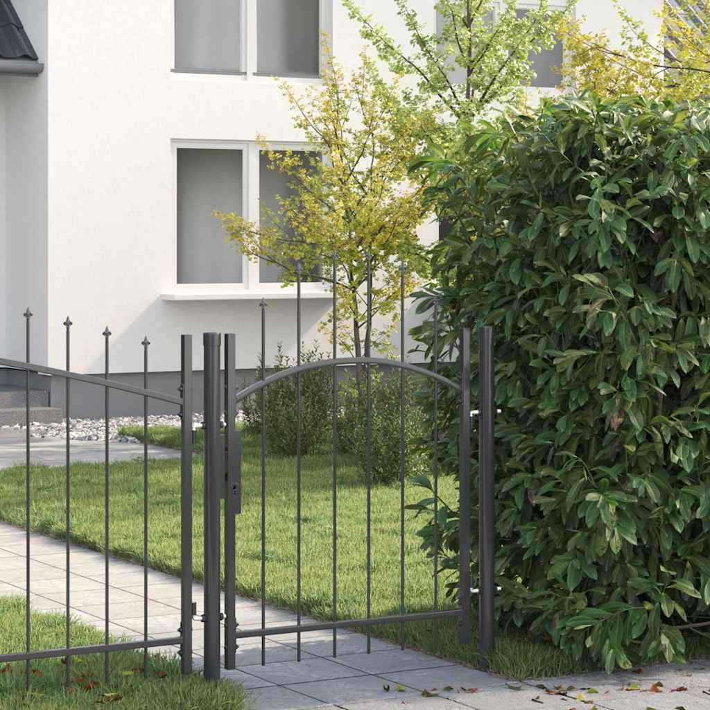 Cancello da giardino Woerden Grigio 125 x 100 cm Acciaio | homemem39